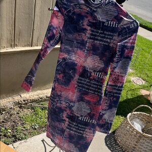 Elegant Long Sleeve Printed Dress